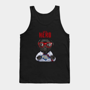 Super Hero Pug Funny Cute Pug Dog Lover Gift Tank Top